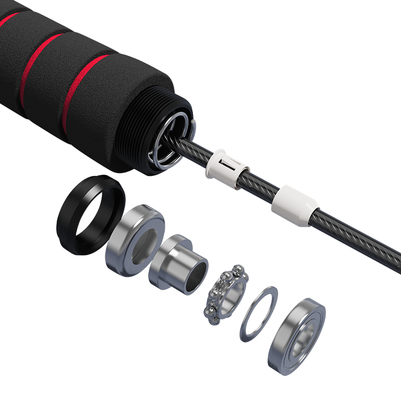 TS-2 5 Slots Sponge Handle Jump Rope For Adults