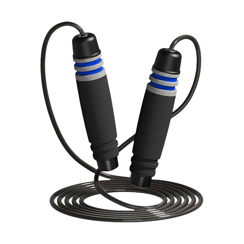 TS-3 Single Head Color/7 Groove Drum Shape Sponge Handle Jump Rope For Adults