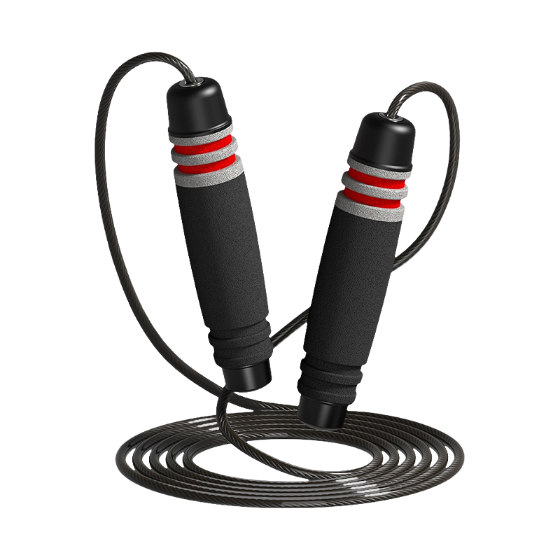 TS-3 Single Head Color/7 Groove Drum Shape Sponge Handle Jump Rope For Adults