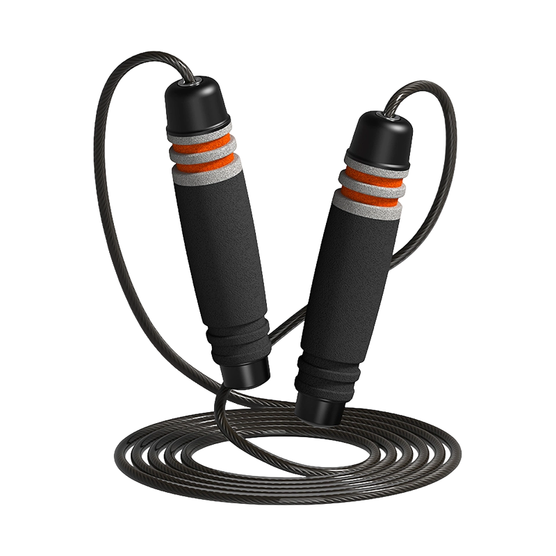 TS-3 Single Head Color/7 Groove Drum Shape Sponge Handle Jump Rope For Adults