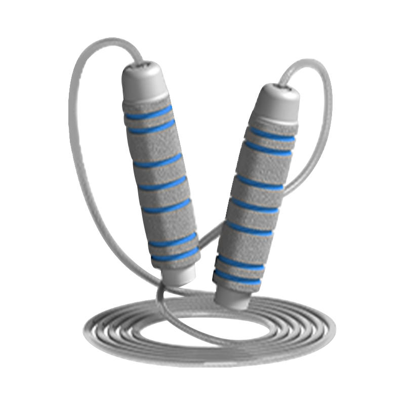 TS-3 Single Head Color/7 Groove Drum Shape Sponge Handle Jump Rope For Adults