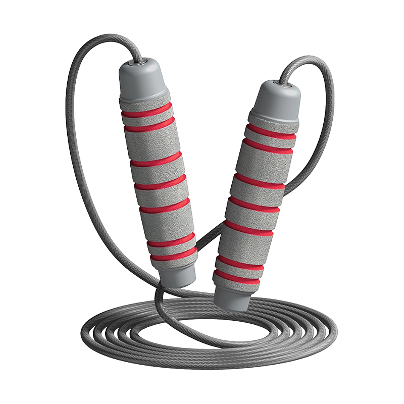 TS-3 Single Head Color/7 Groove Drum Shape Sponge Handle Jump Rope For Adults