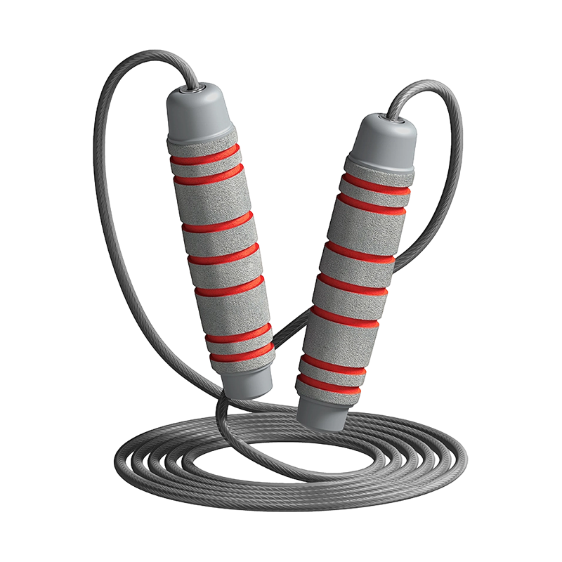 TS-3 Single Head Color/7 Groove Drum Shape Sponge Handle Jump Rope For Adults