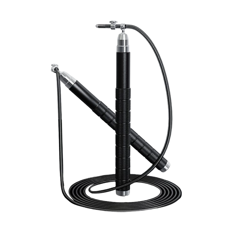 TS-12 Black and White Aluminum Handle Racing Jump Rope